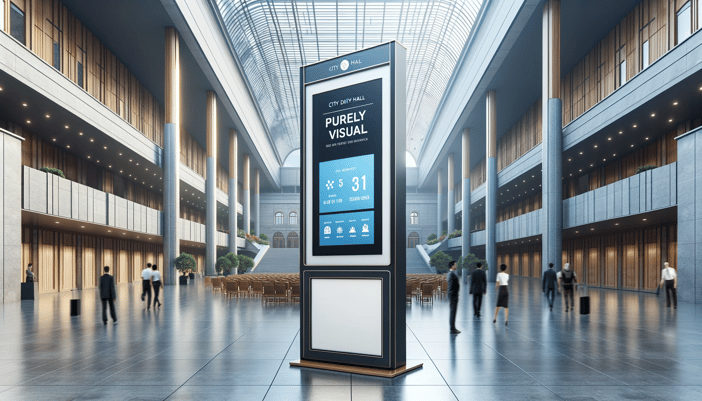digital signage kiosk screen in pubic area 