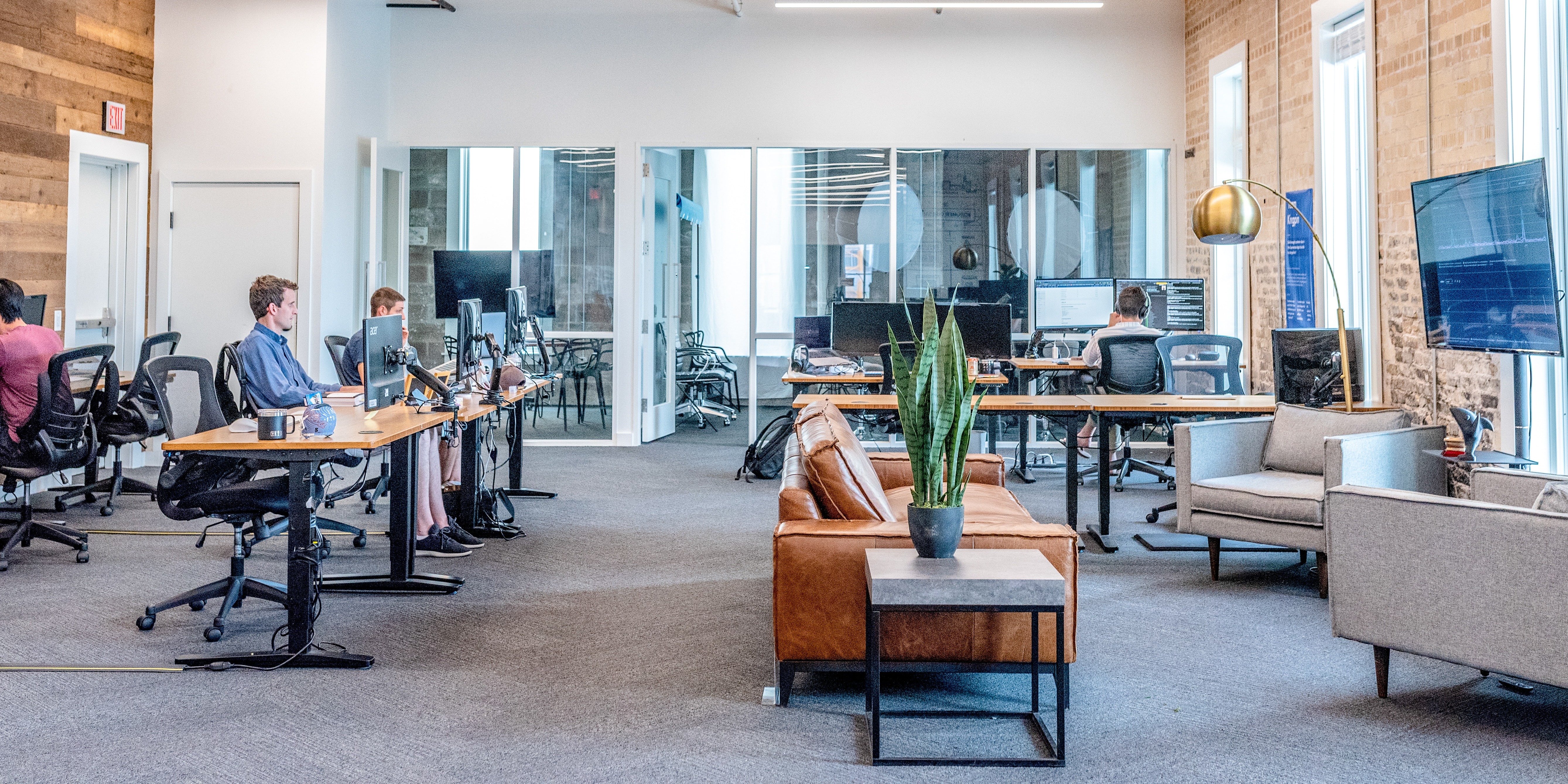 Open Space Office with Hanging Screens